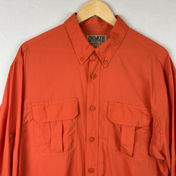Duluth Trading Co Armachillo Cooling Long Sleeve Shirt Orange Size L Tall LT - Picture 2 of 9